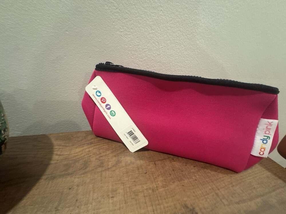 Candy Pink Neoprene Pencil Case Hot Pink